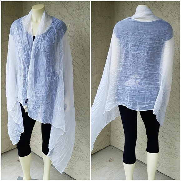 Rikka Sheer Polyester Shawl Scarf NWT - Picture 2 of 3